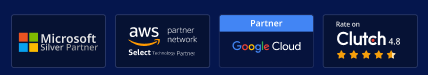 Microsoft Silver Partner, AWS Partner Network Select, Google Cloud Partner, Rated 4.8 on Clutch